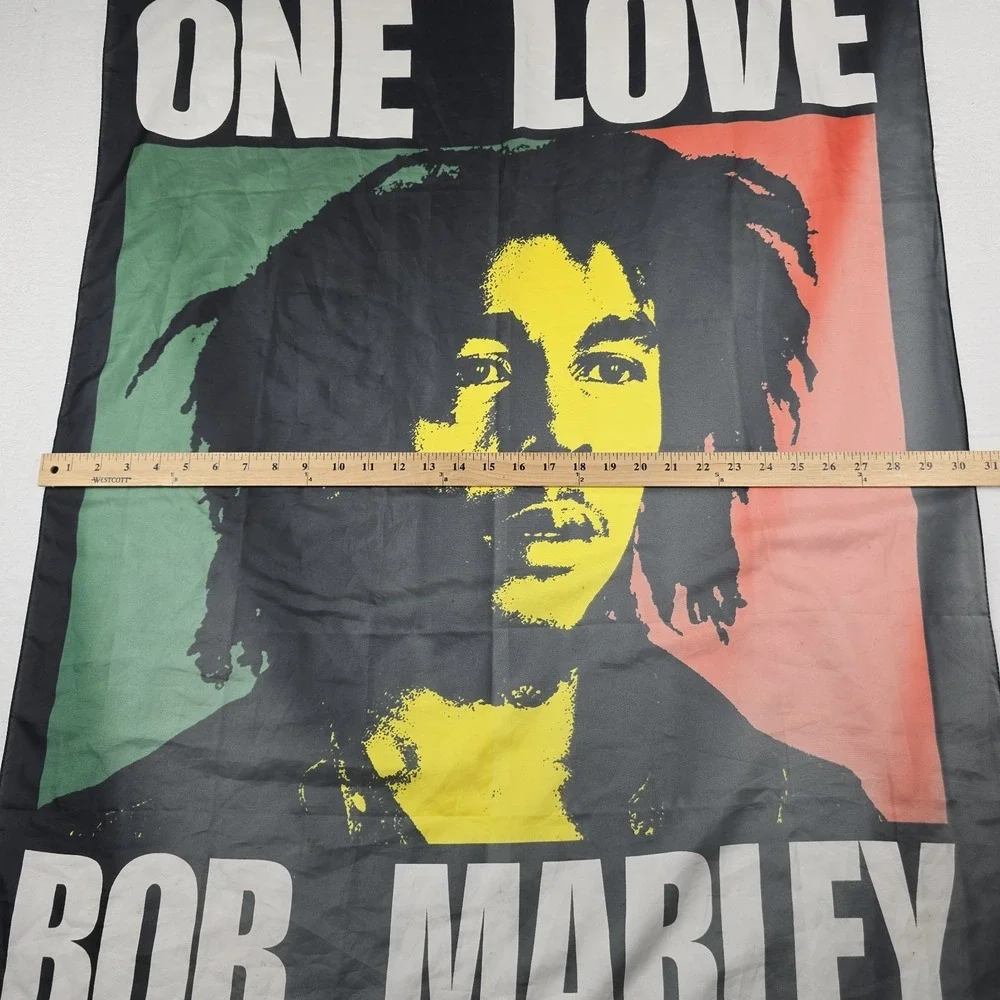 Bob Marley One Love Cloth Tapestry 42x30 Vintage Faded Red Green Funky People